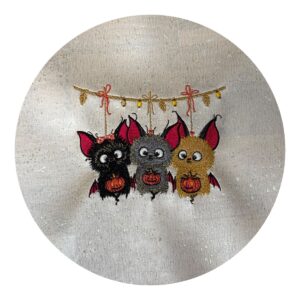 Broderie Halloween chauve-souris liège